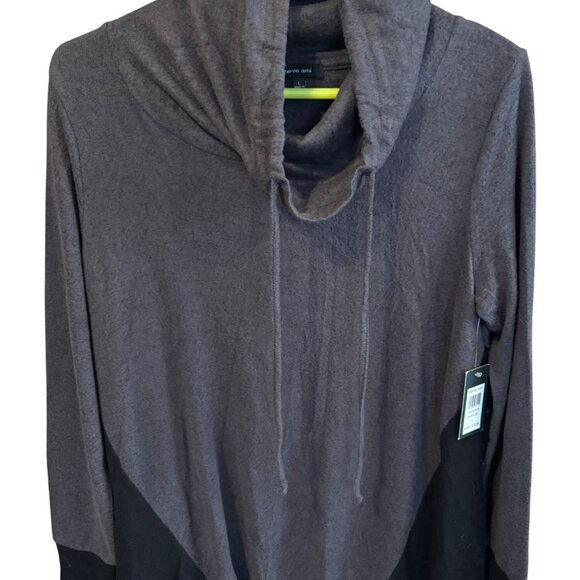 Verve Ami Womens Granite Heather Cowl Neck Long Sleeve Sweater Top L - Picture 1 of 8